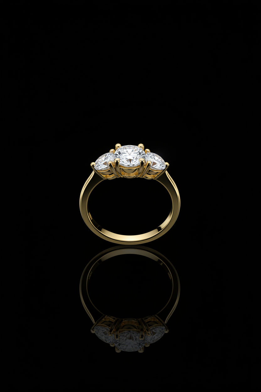 14k Past Present Future Ring