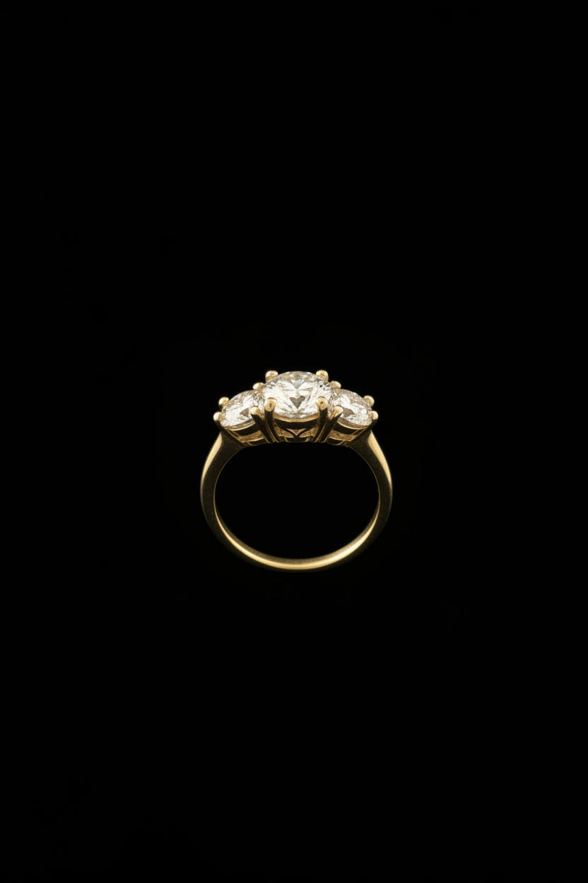14k Past Present Future Ring