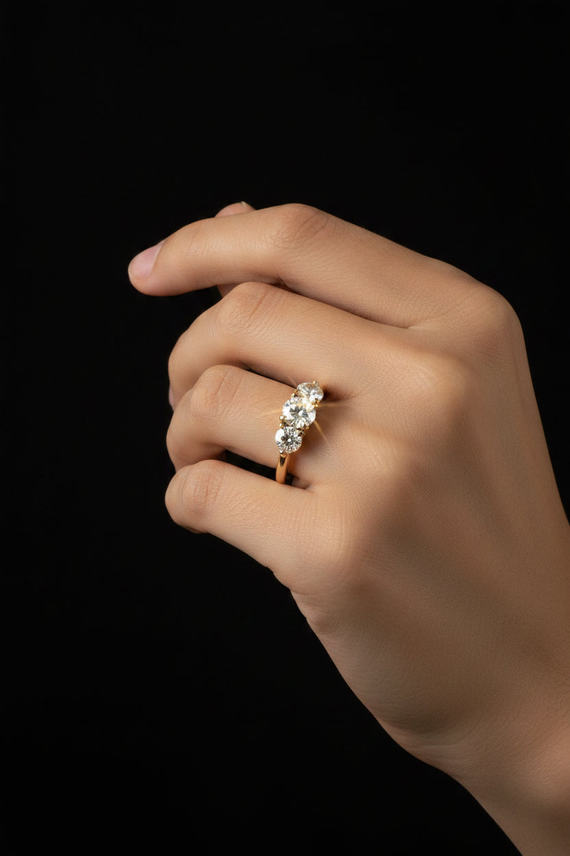 14k Past Present Future Ring