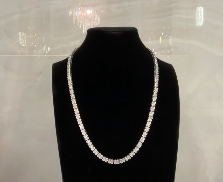 EFFY 925 SILVER Diamond Tennis Necklace