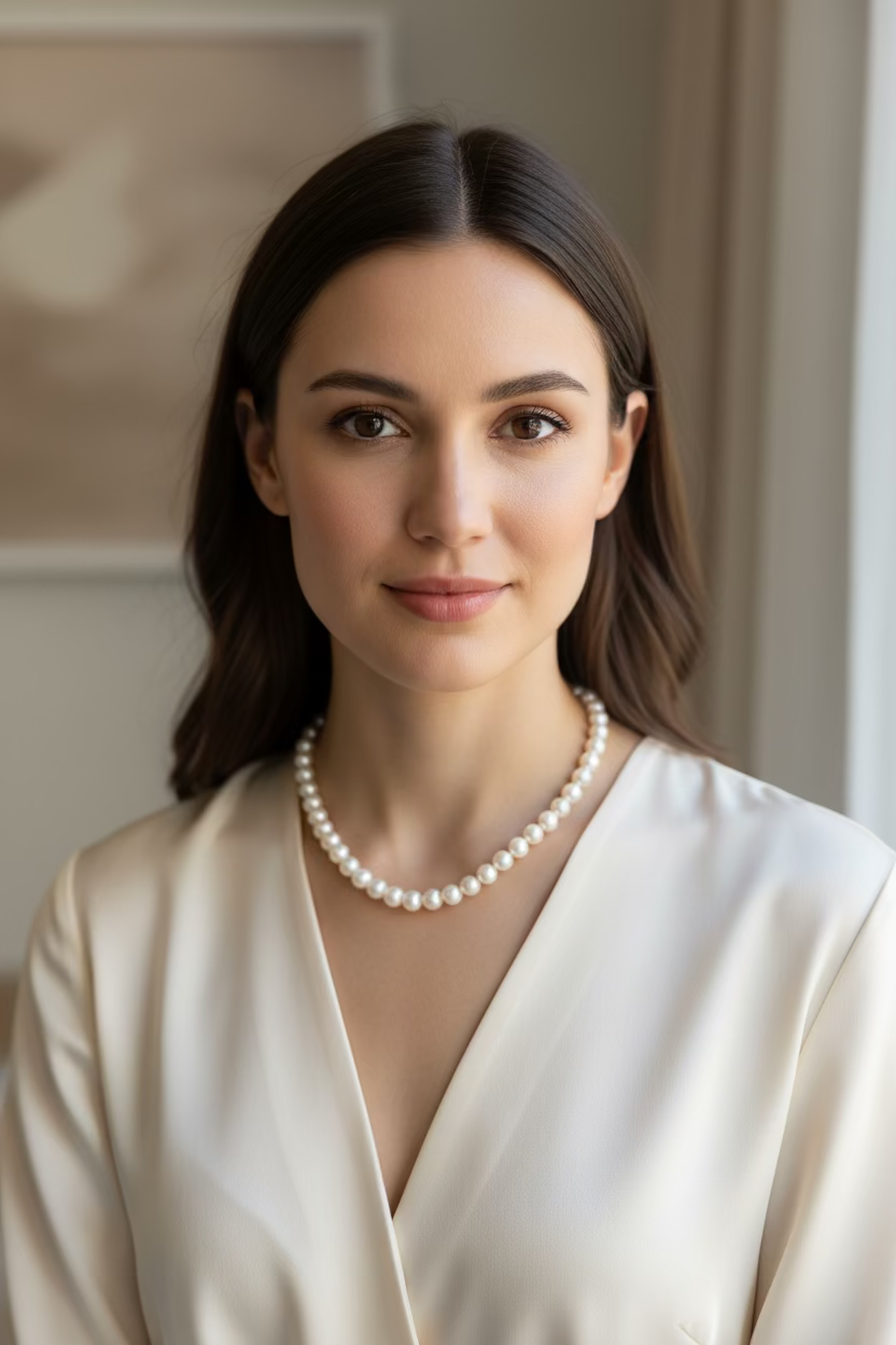 Akoya AA+ grade necklace with 14k clasp, lobster clasp