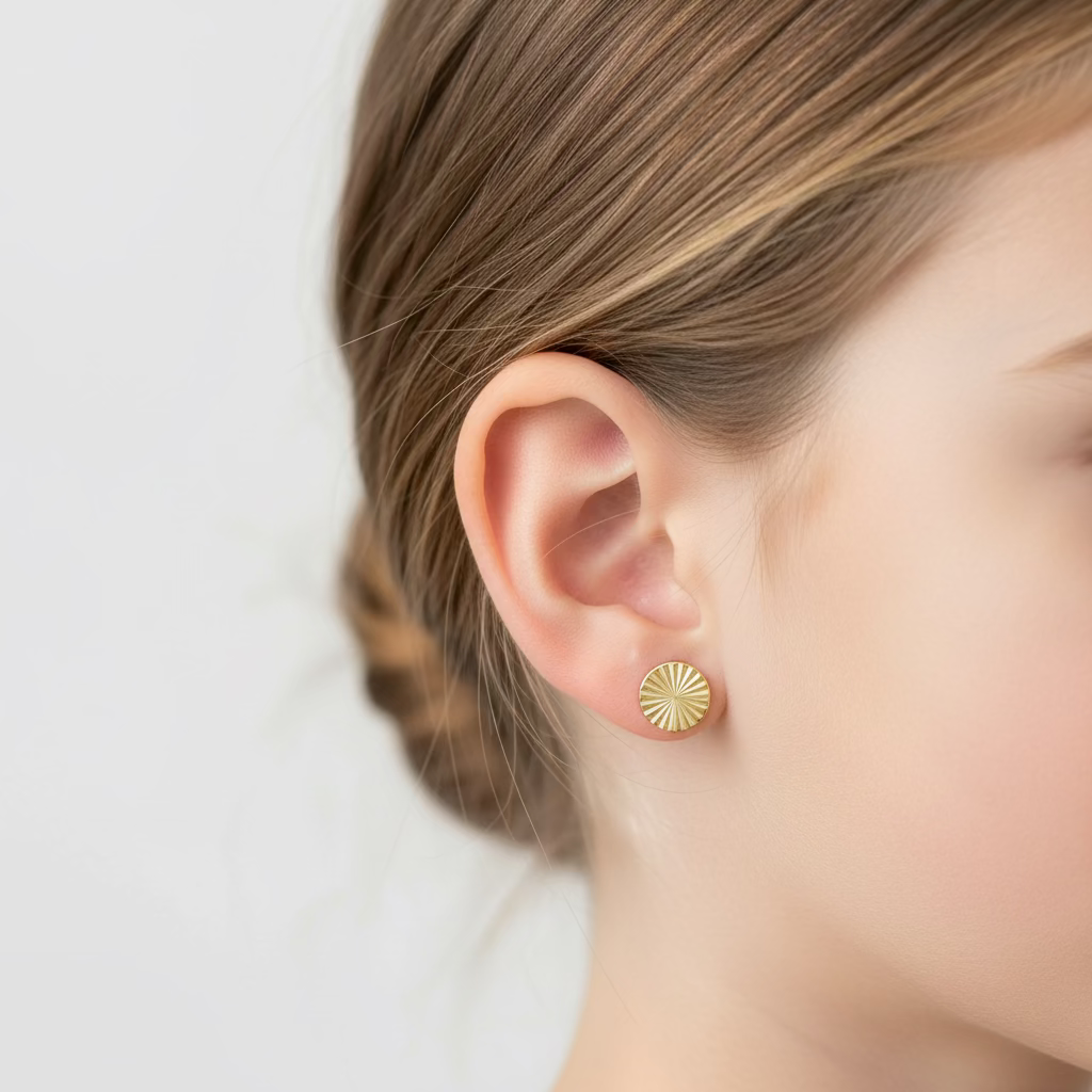 10K Circle line earrings