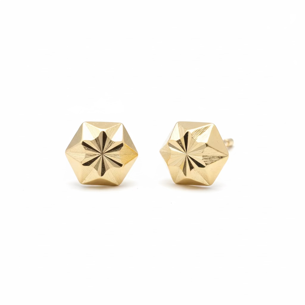 10K Hextangon earrings