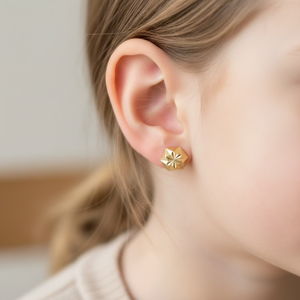10K Hextangon earrings