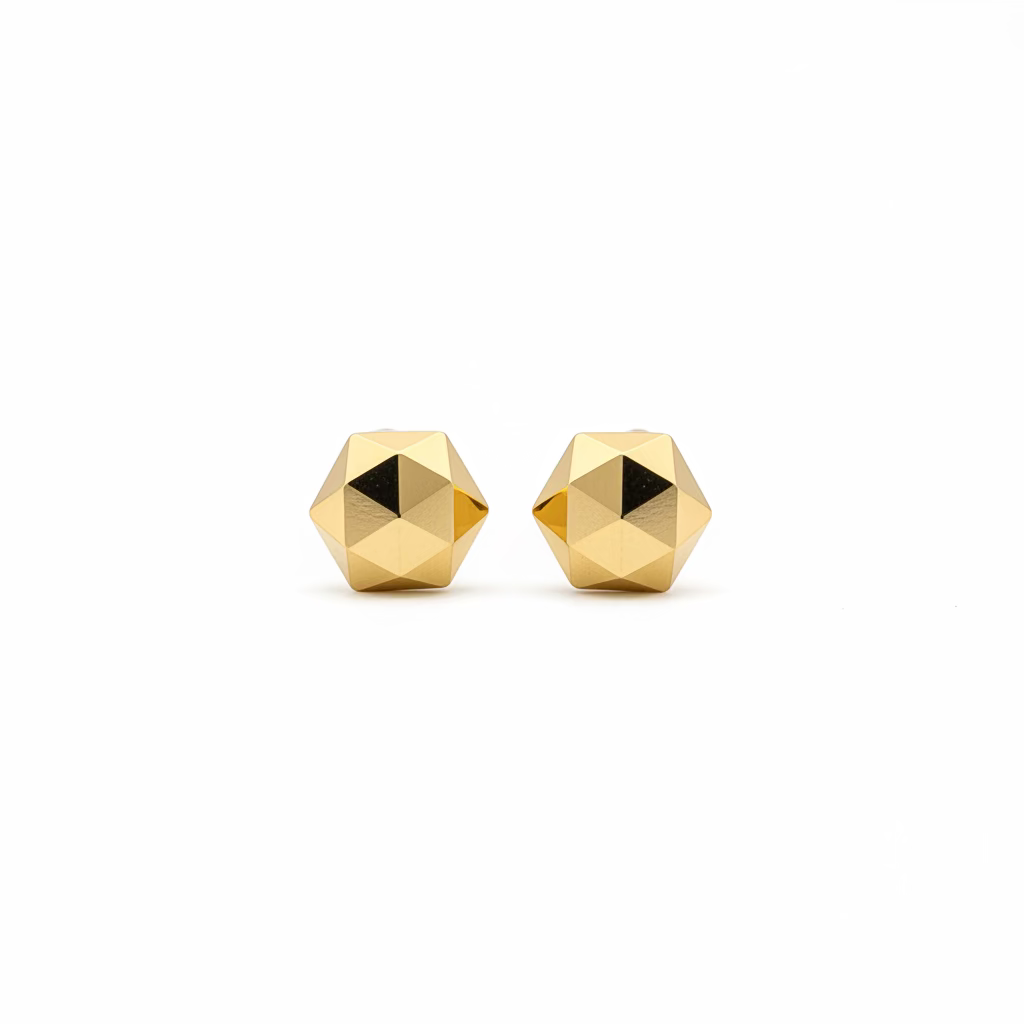 10K Mirror Circle Earrings