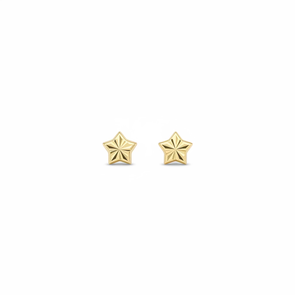 10K small star earrings