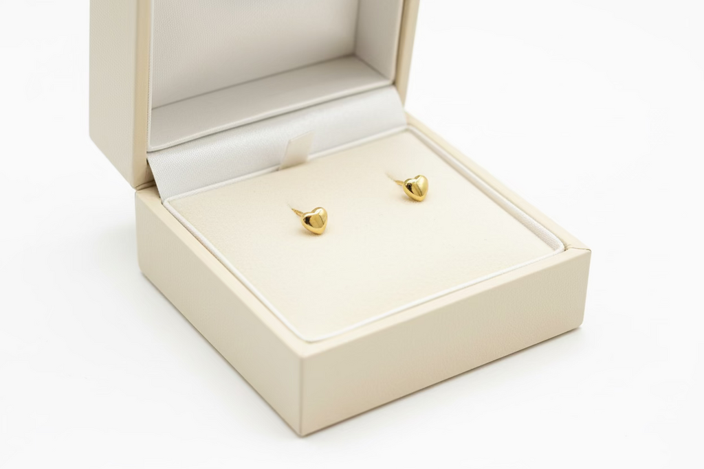 10K Heart Earrings