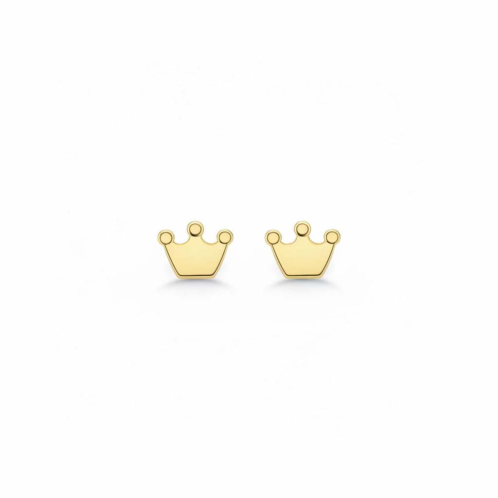 10K Crown Earrings