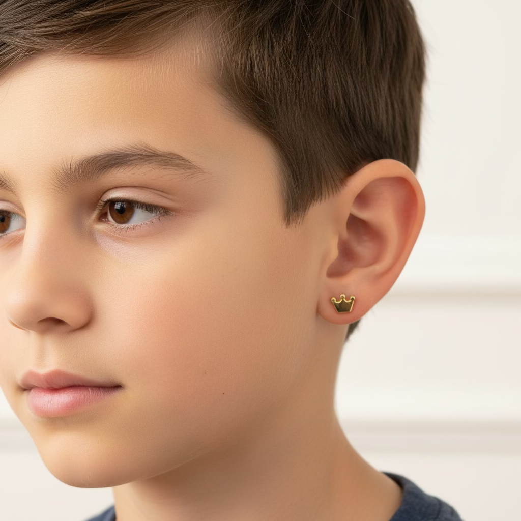 10K Crown Earrings