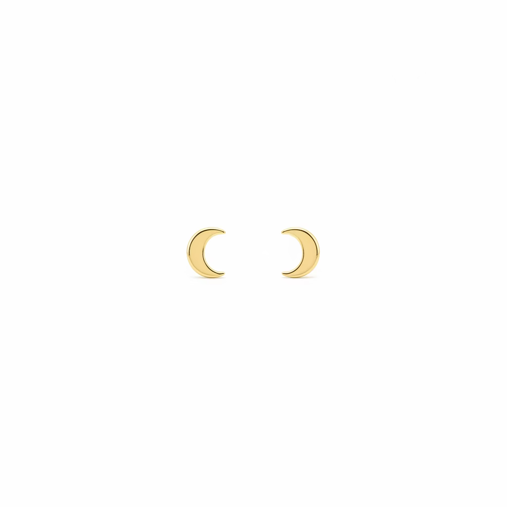 10K Moon Earrings