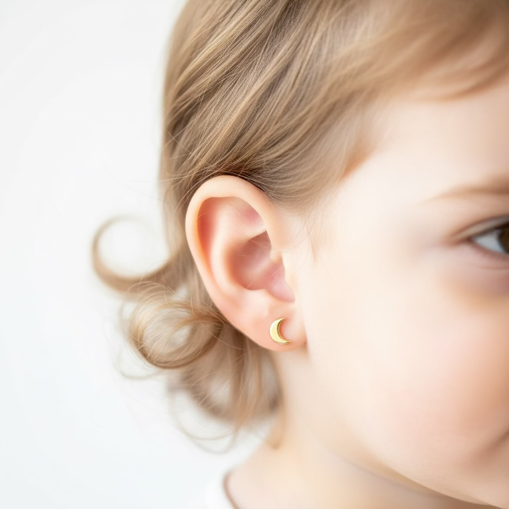 10K Moon Earrings