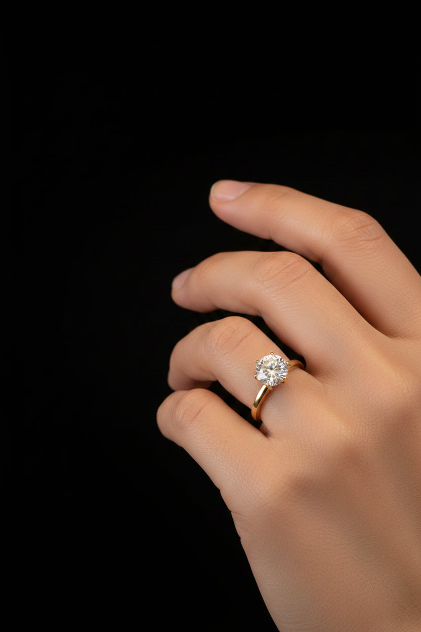 14k Round Lab Diamond Ring