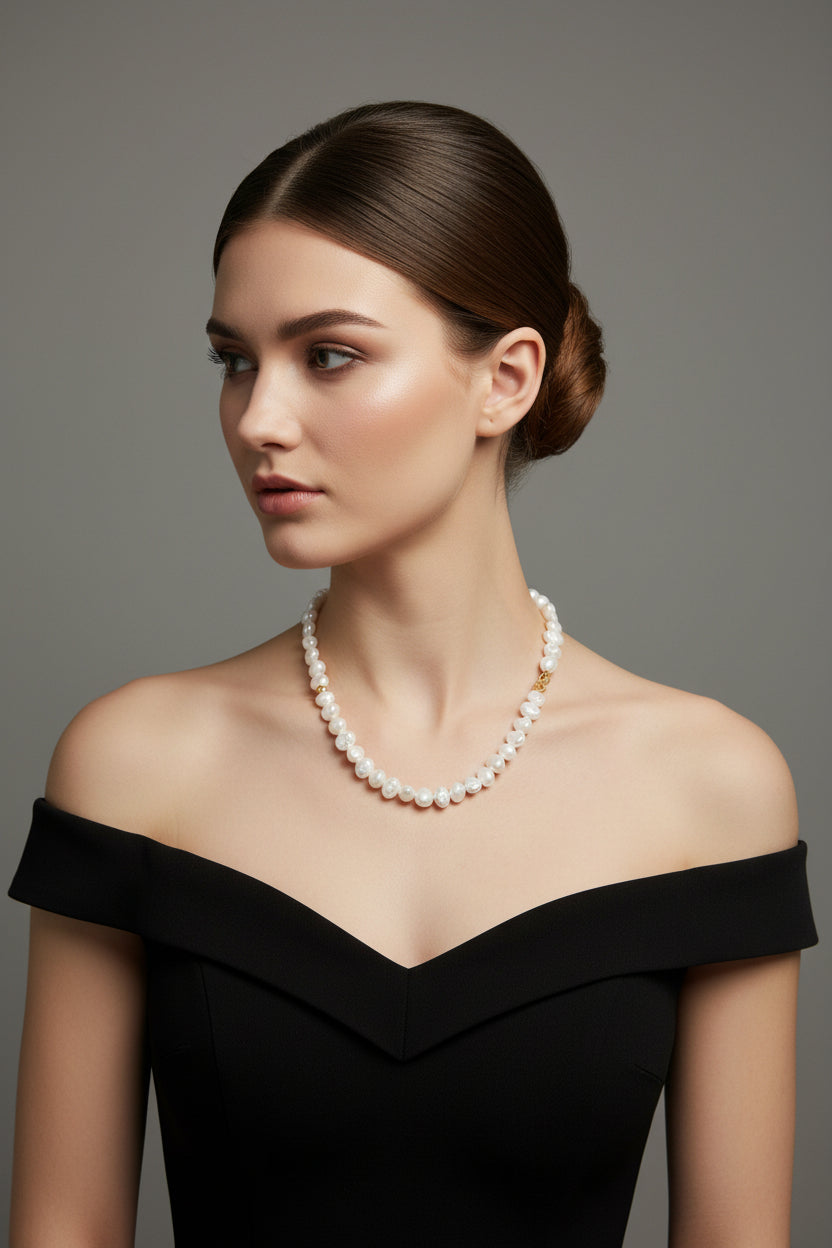 18K Cultured Pearl Necklace AAA