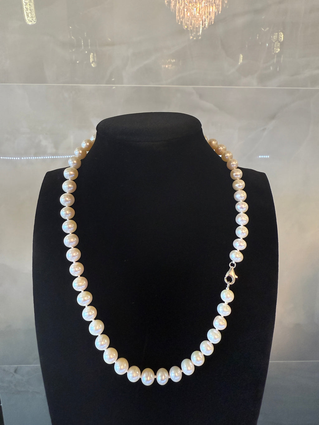 AAA Round White Freshwater Pearl Necklace