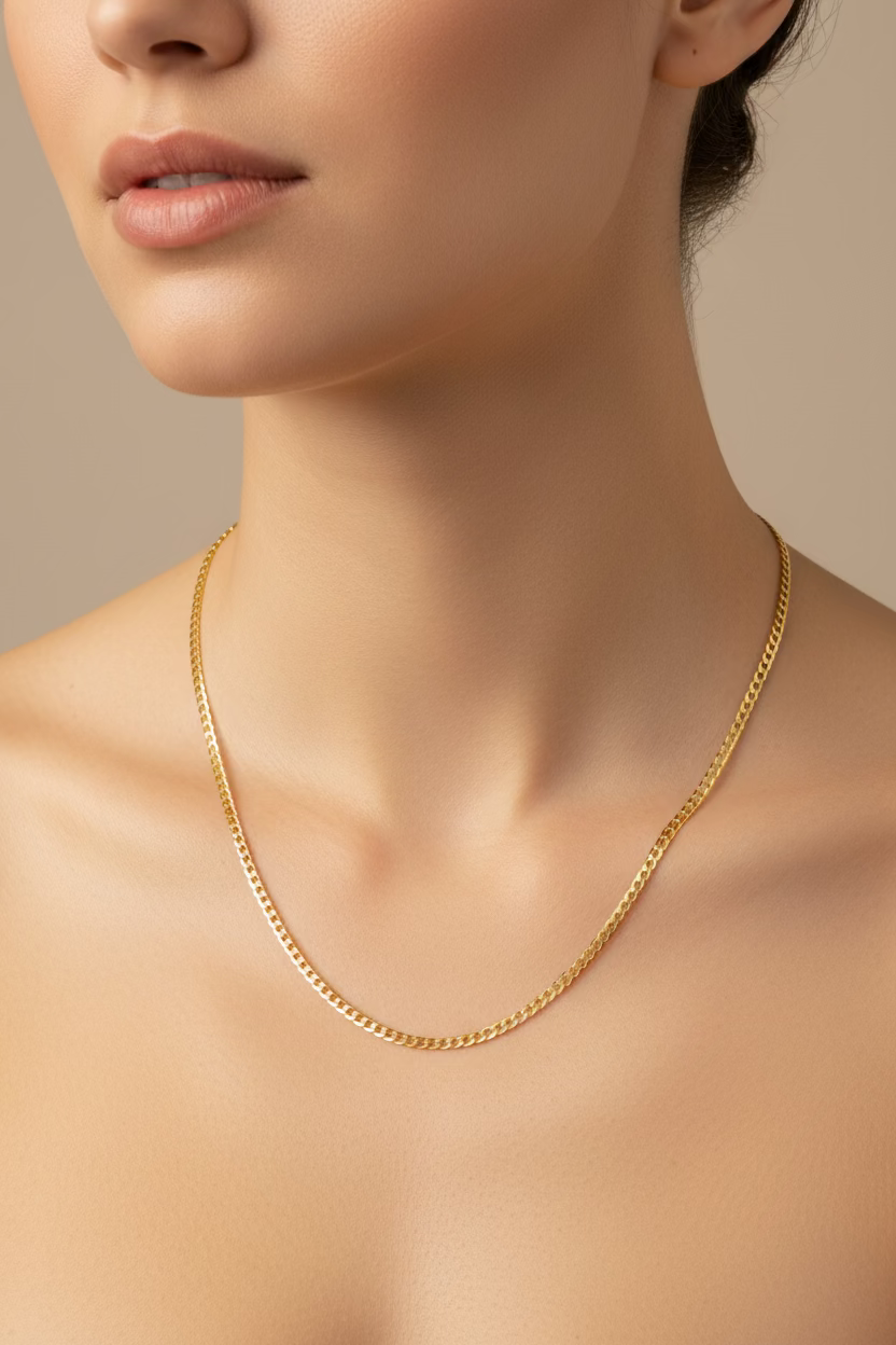 14K Solid Curb Chain