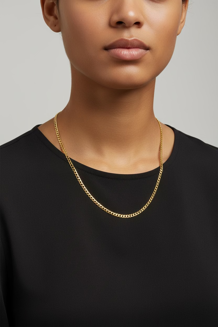 10K Curb Chain Solid Link