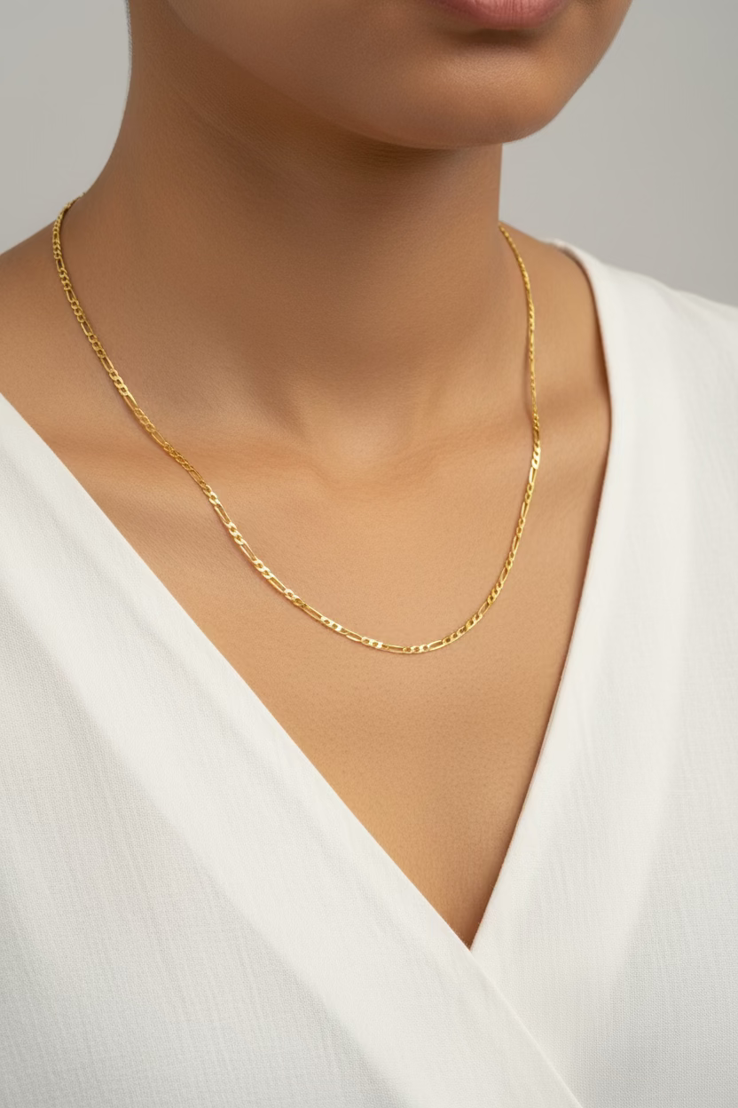 10K Figaro Chain Link Solid