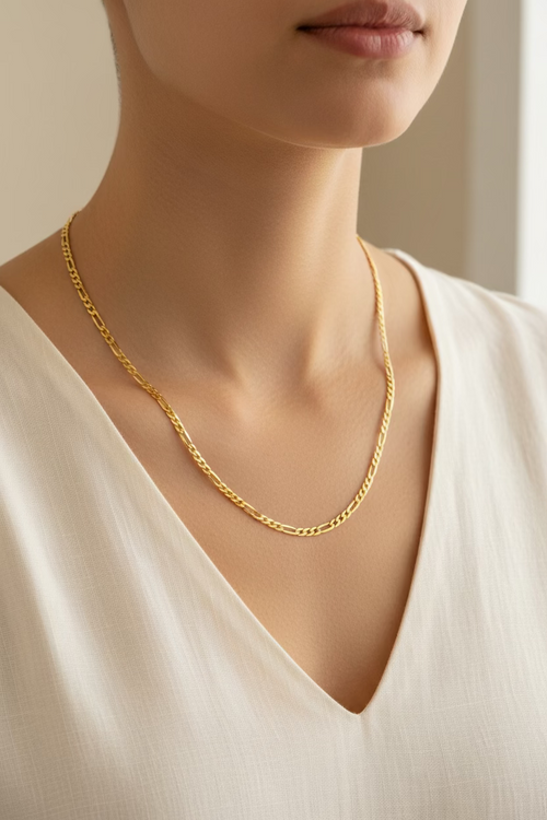 10K Figaro Chain Solid
