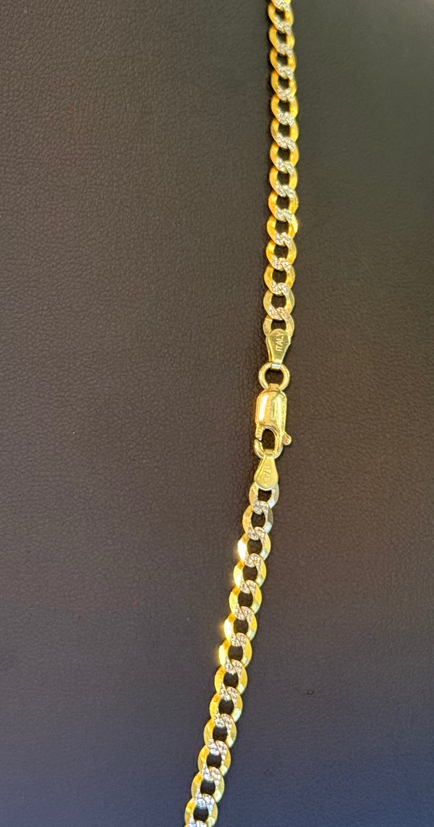 14K Pave Curb Link Chain