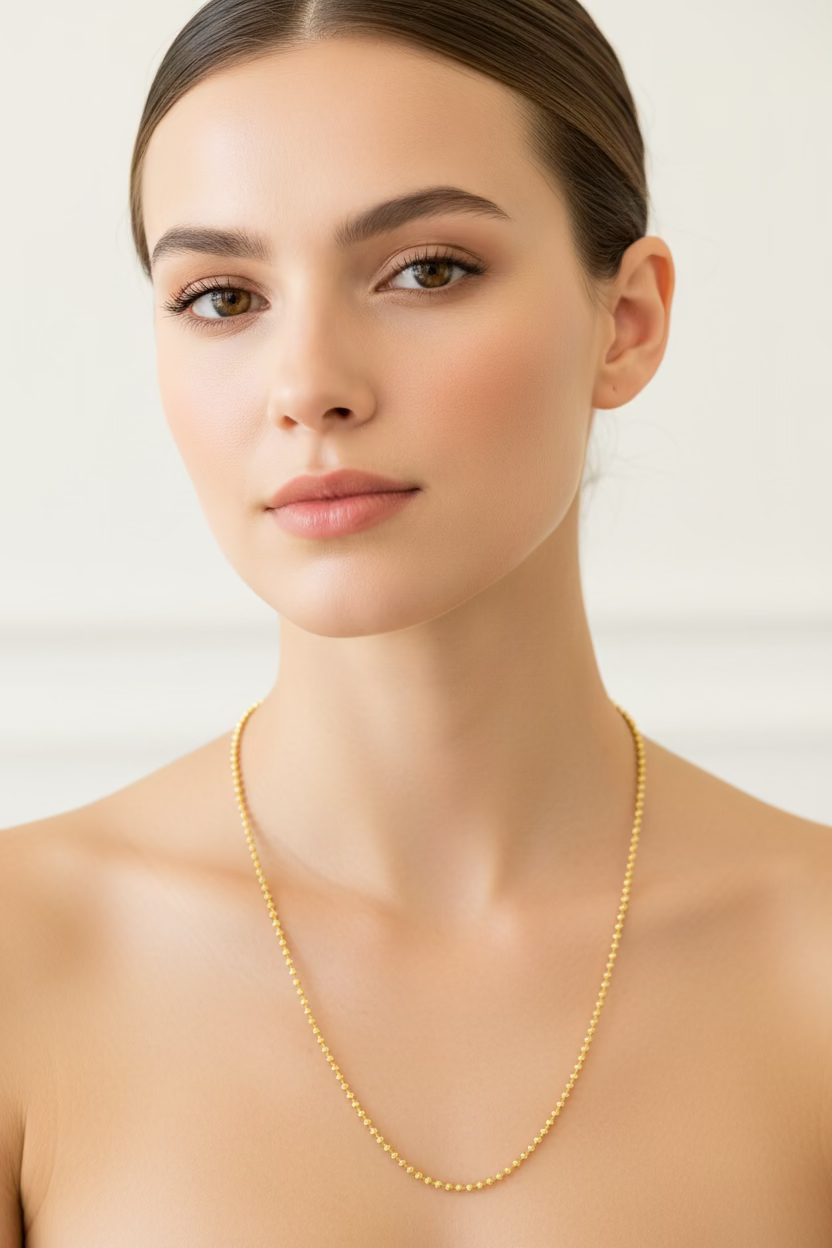 14K Ball Chain Link Solid