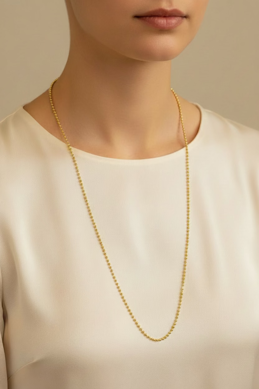 14K Ball Chain Link Solid