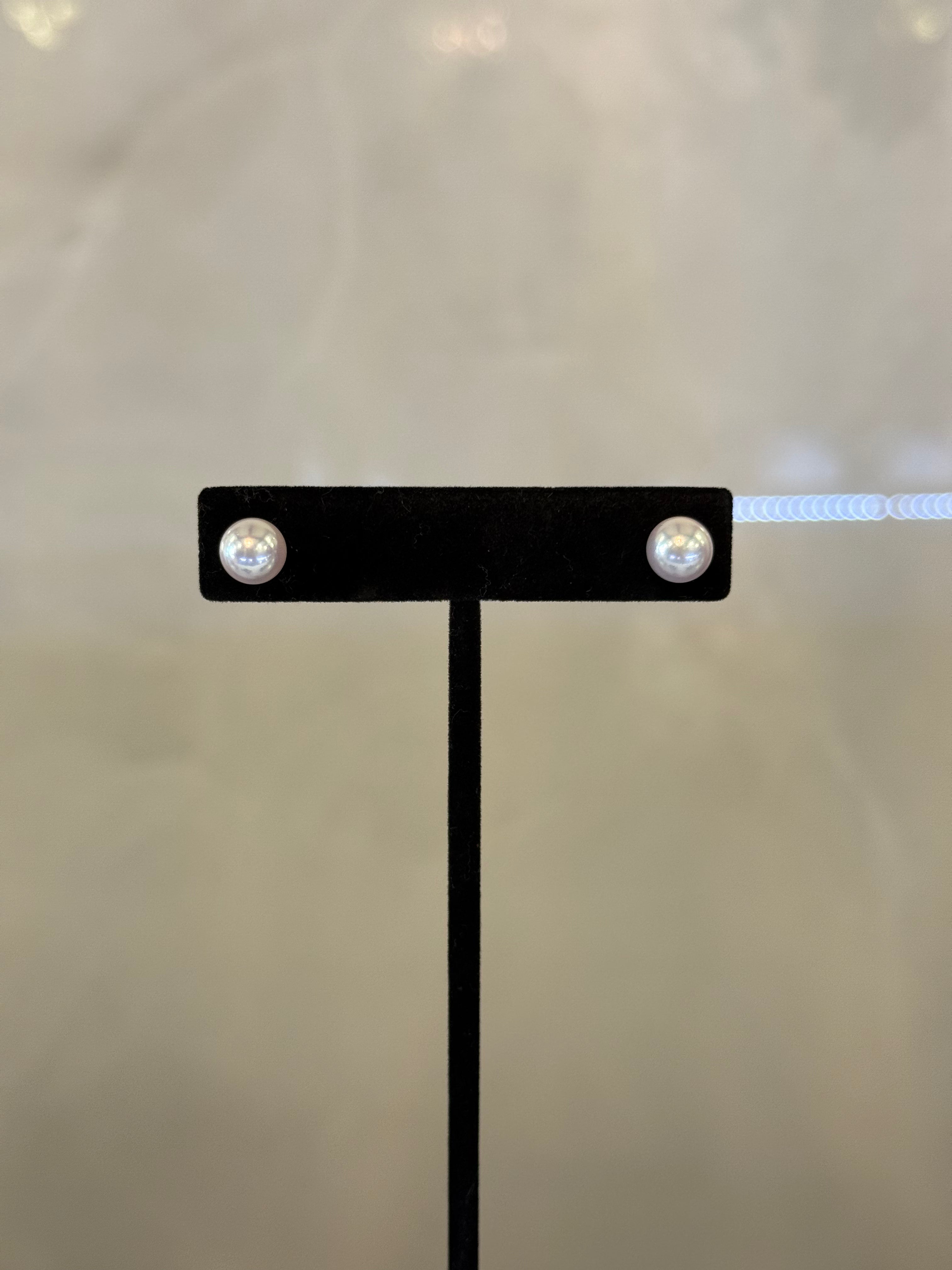 14K Rose Gold Akoya AAA pearl earrings