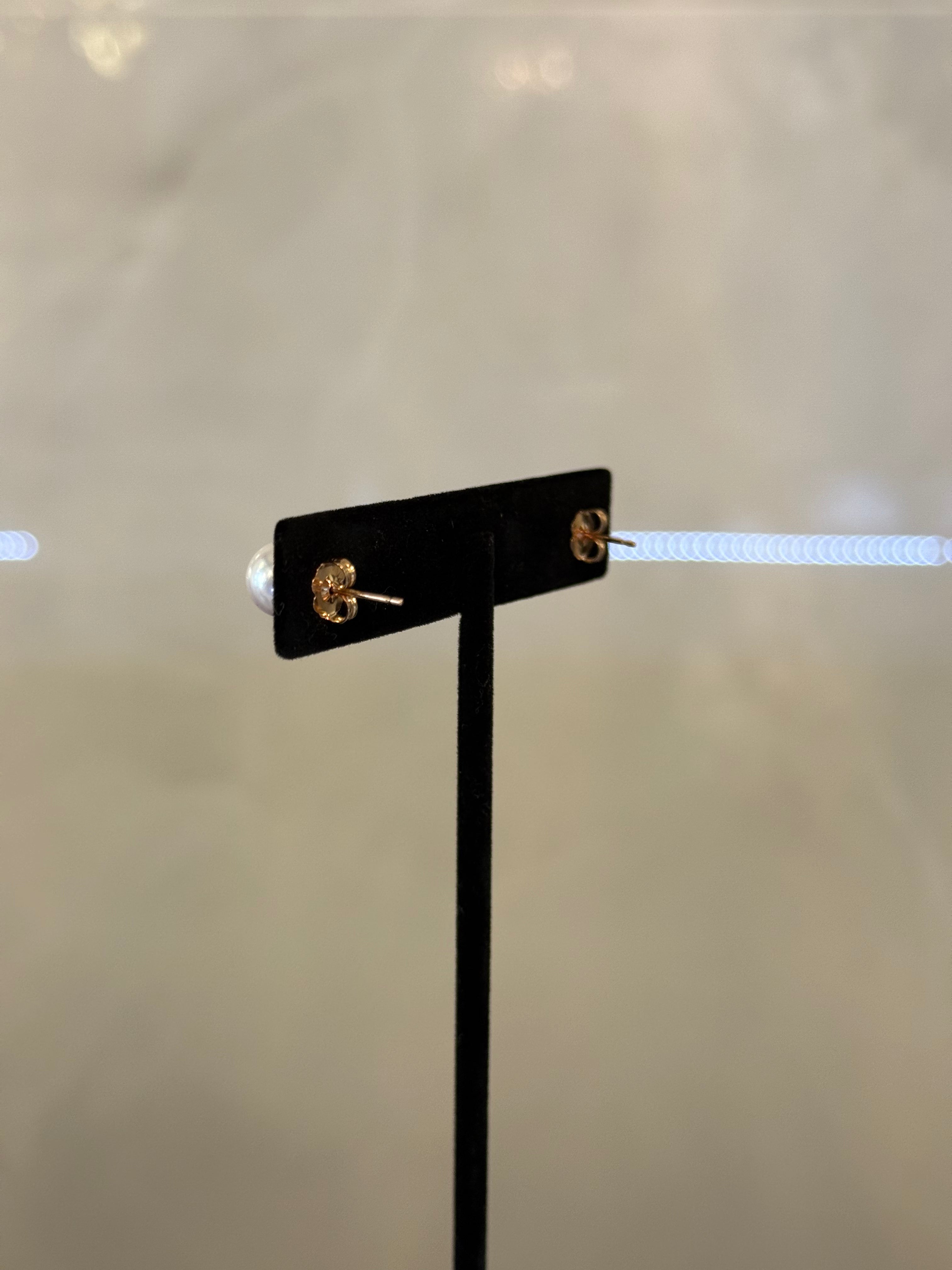 14K Rose Gold Akoya AAA pearl earrings