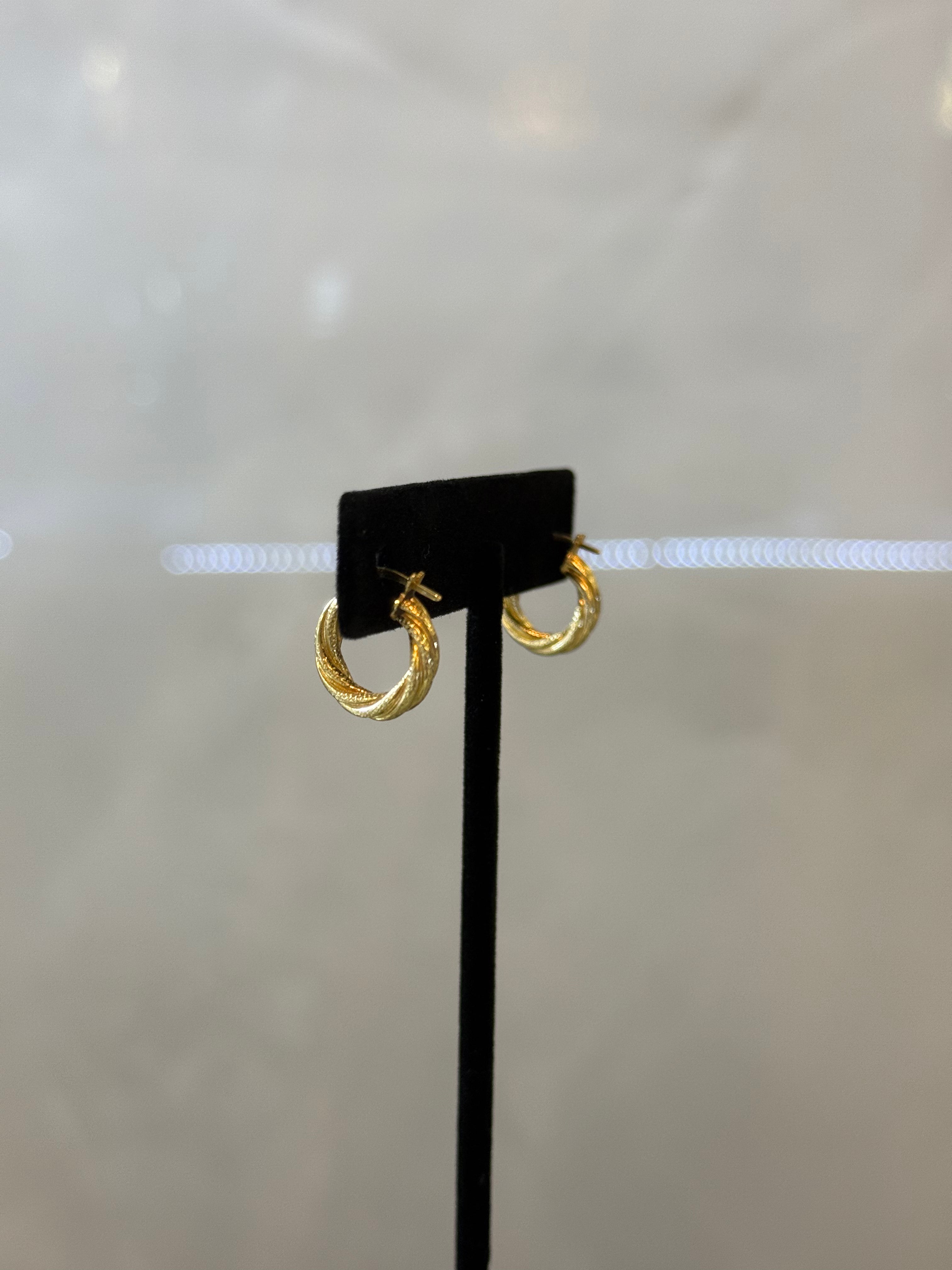18K Hoop Earring small Twisted