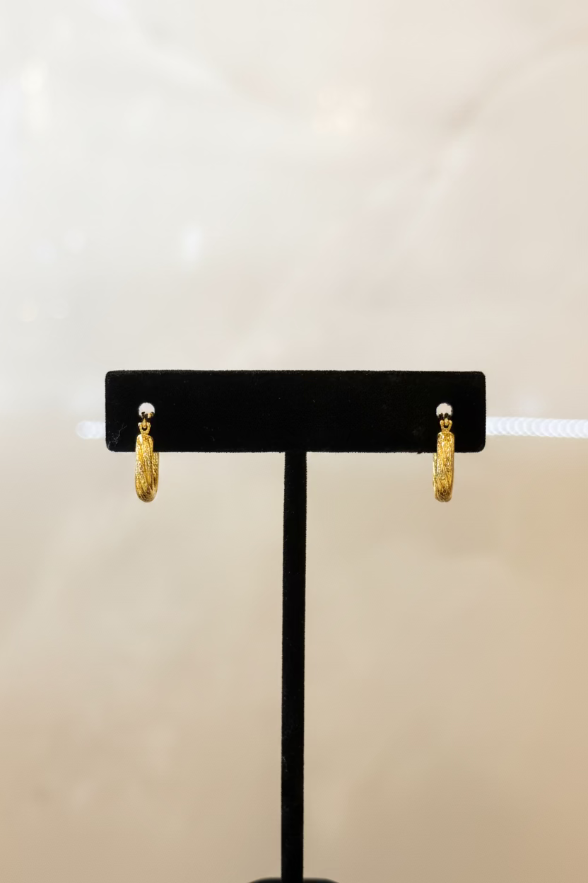 18K Hoop Earring small Twisted