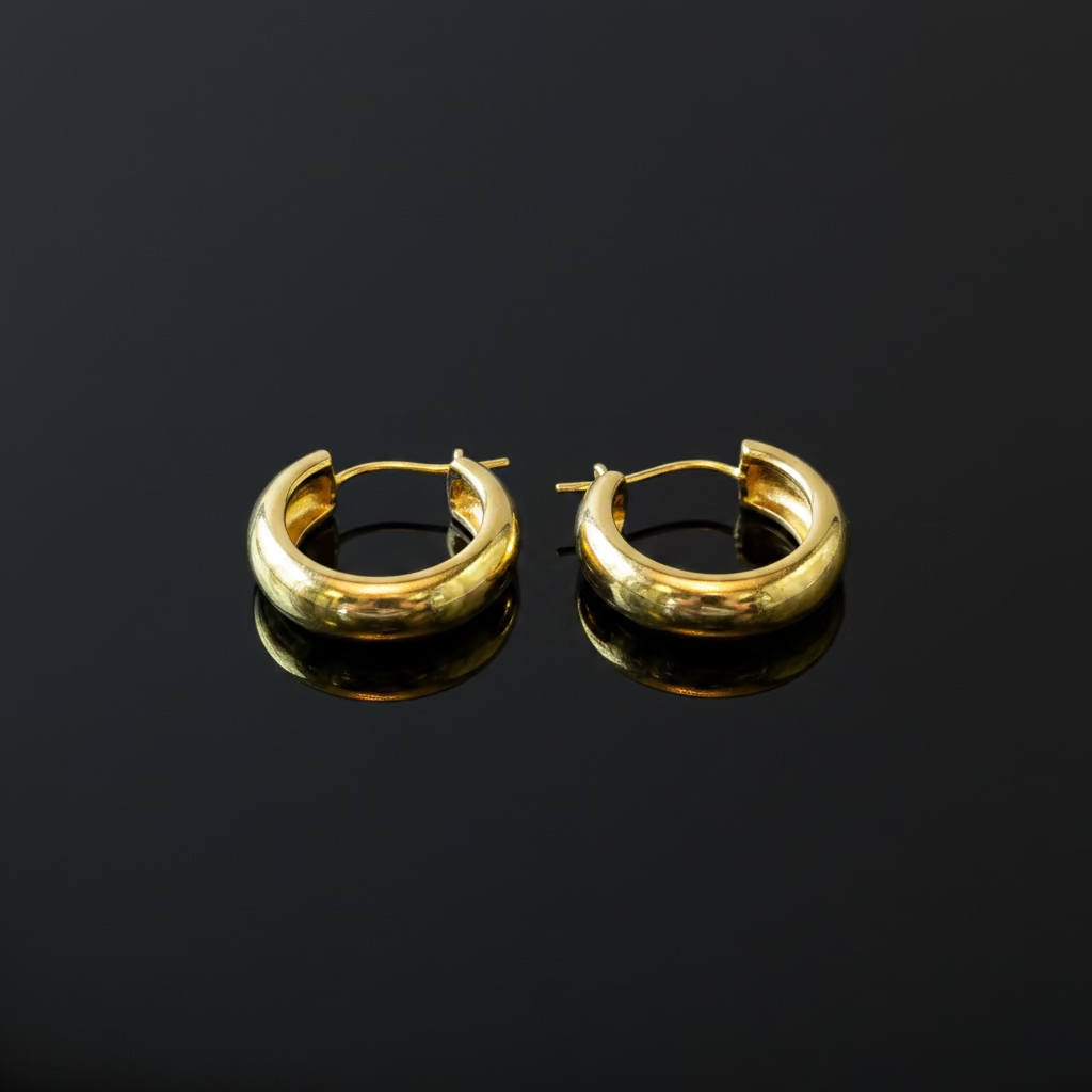 14K Hoop Earrings Circle