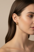 10K Hoop Curved Earrings