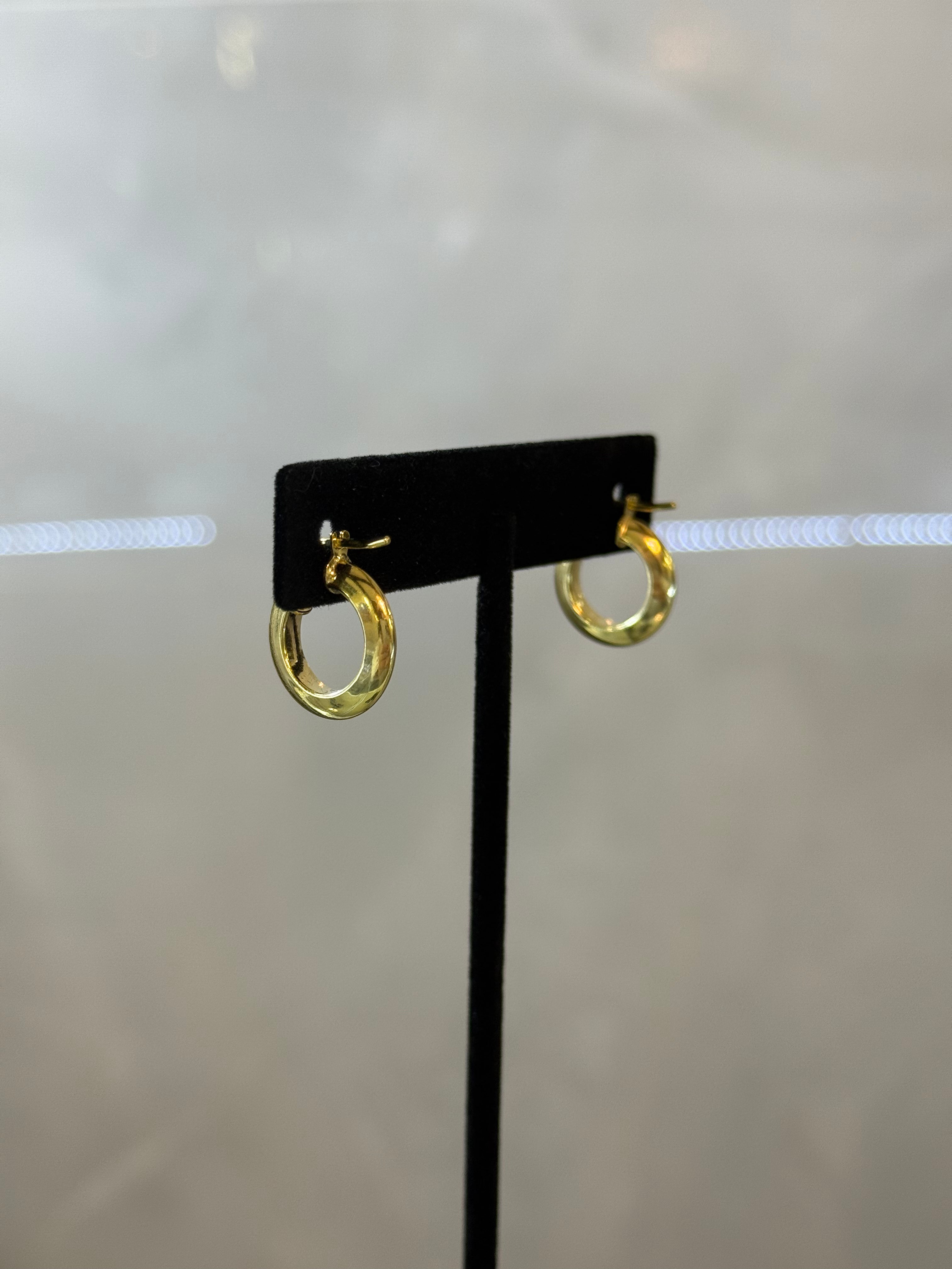 10K Hoop Curved Earrings
