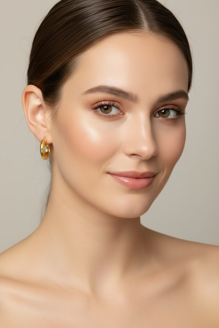 10K Hoop Curved Earrings