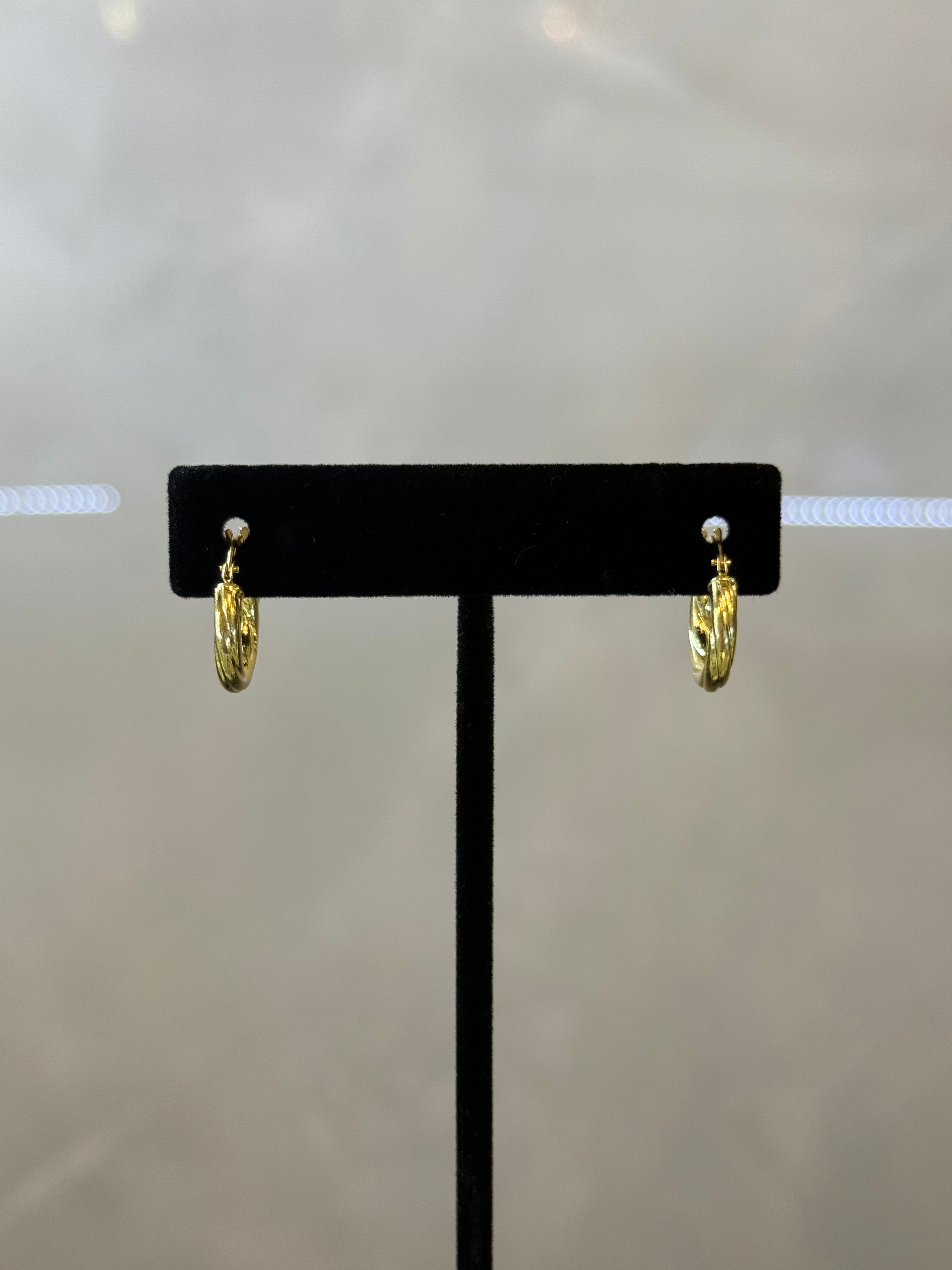 14K Hoop Earring Spiral