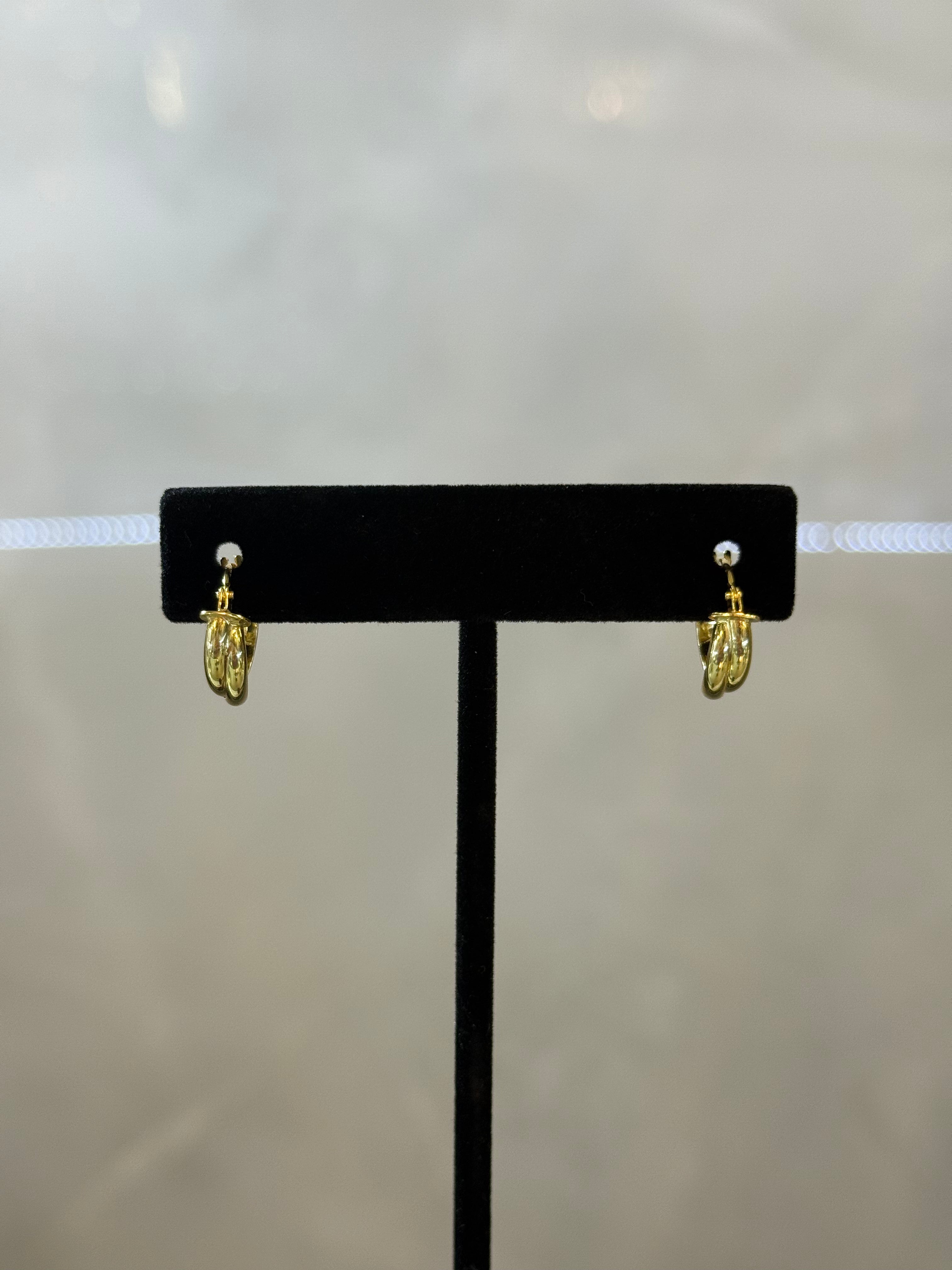 10K Twisted together Hoop Earrings