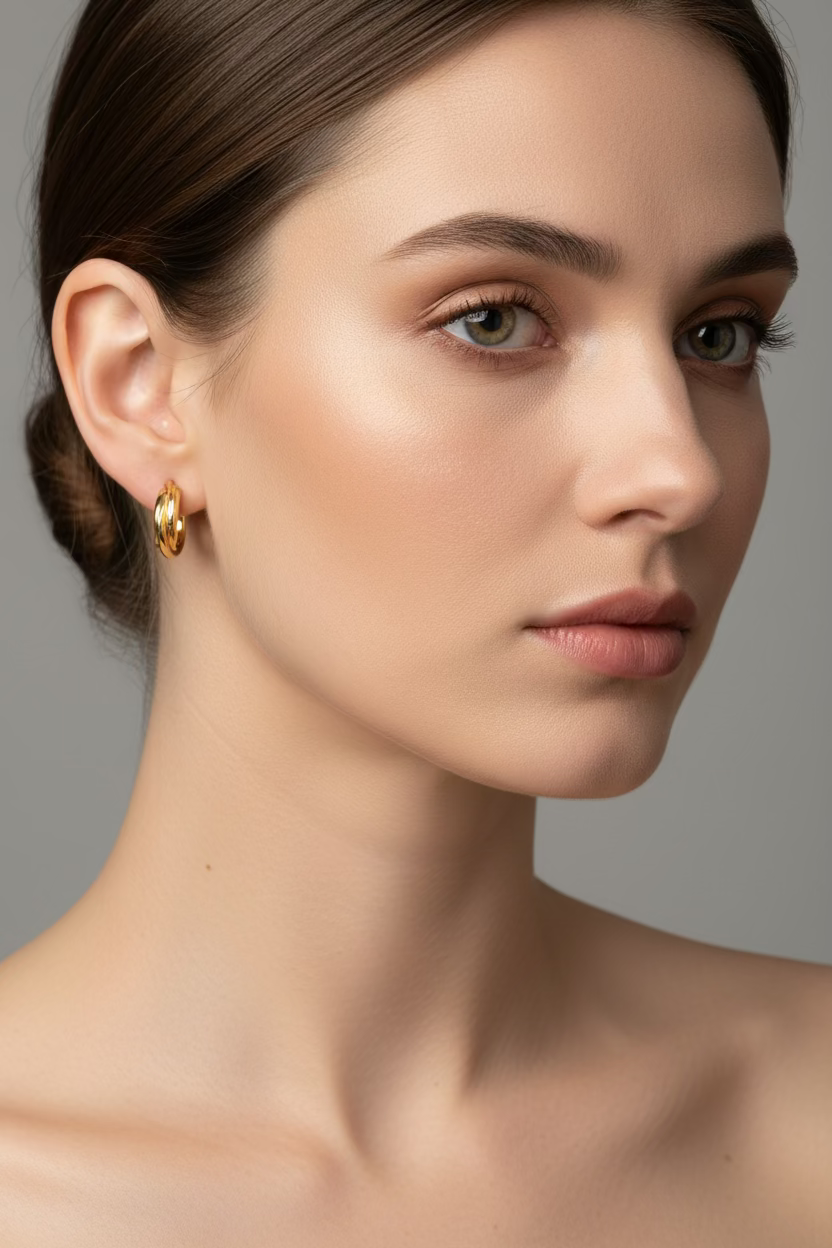10K Twisted together Hoop Earrings