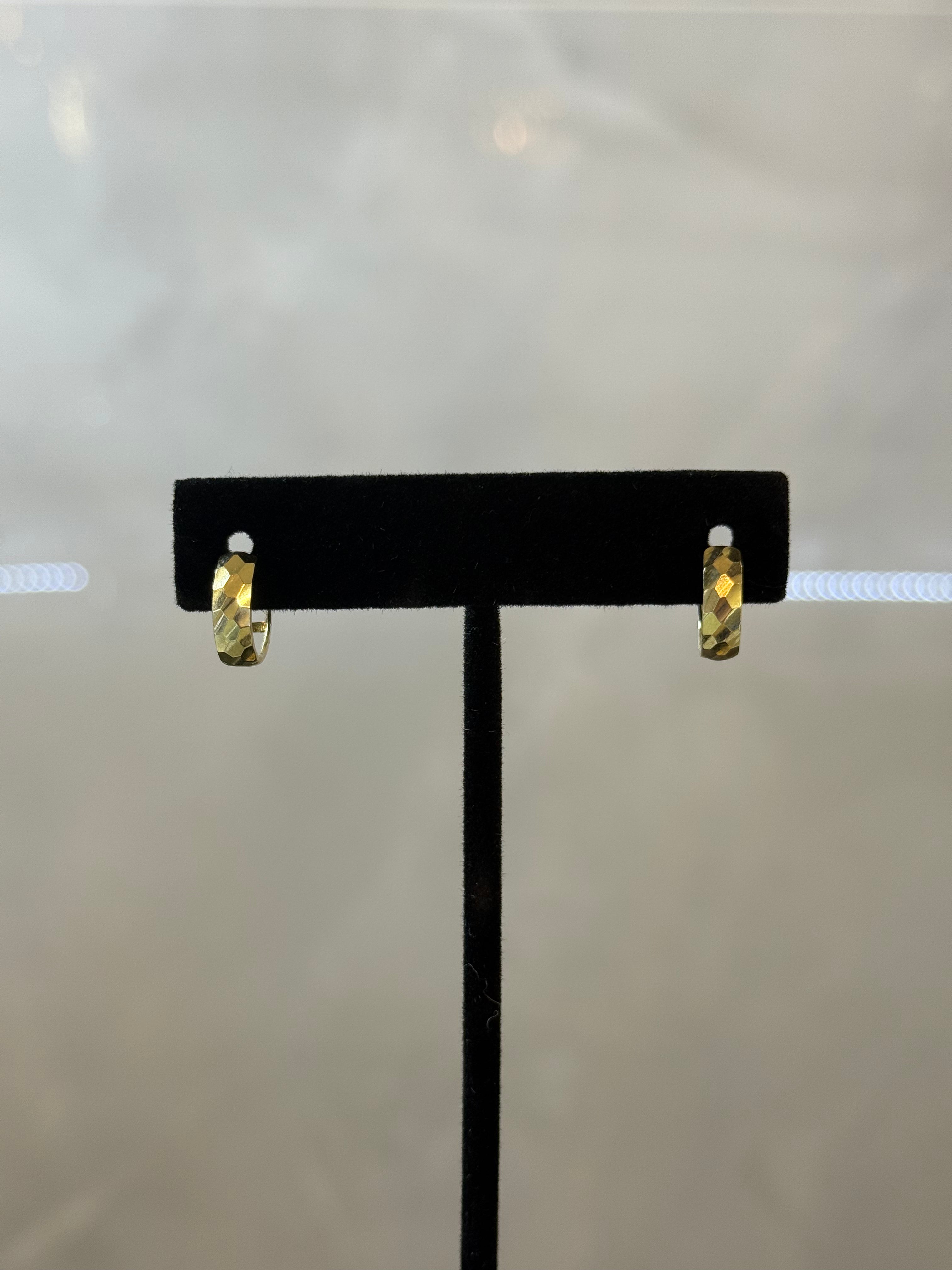 10K Hoop with Square Cut Earrings