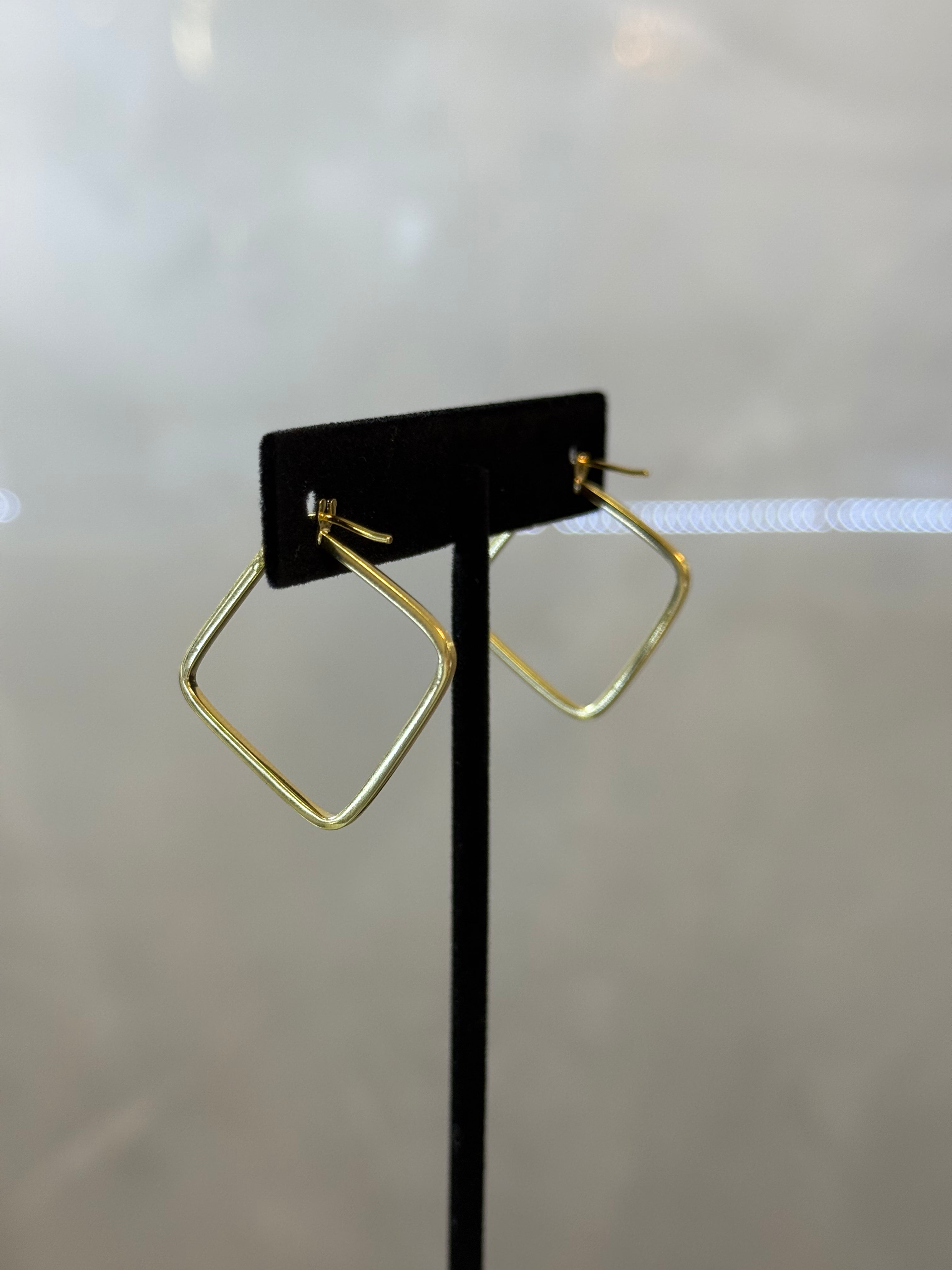 10K Hoop Framed Diamond Earrings