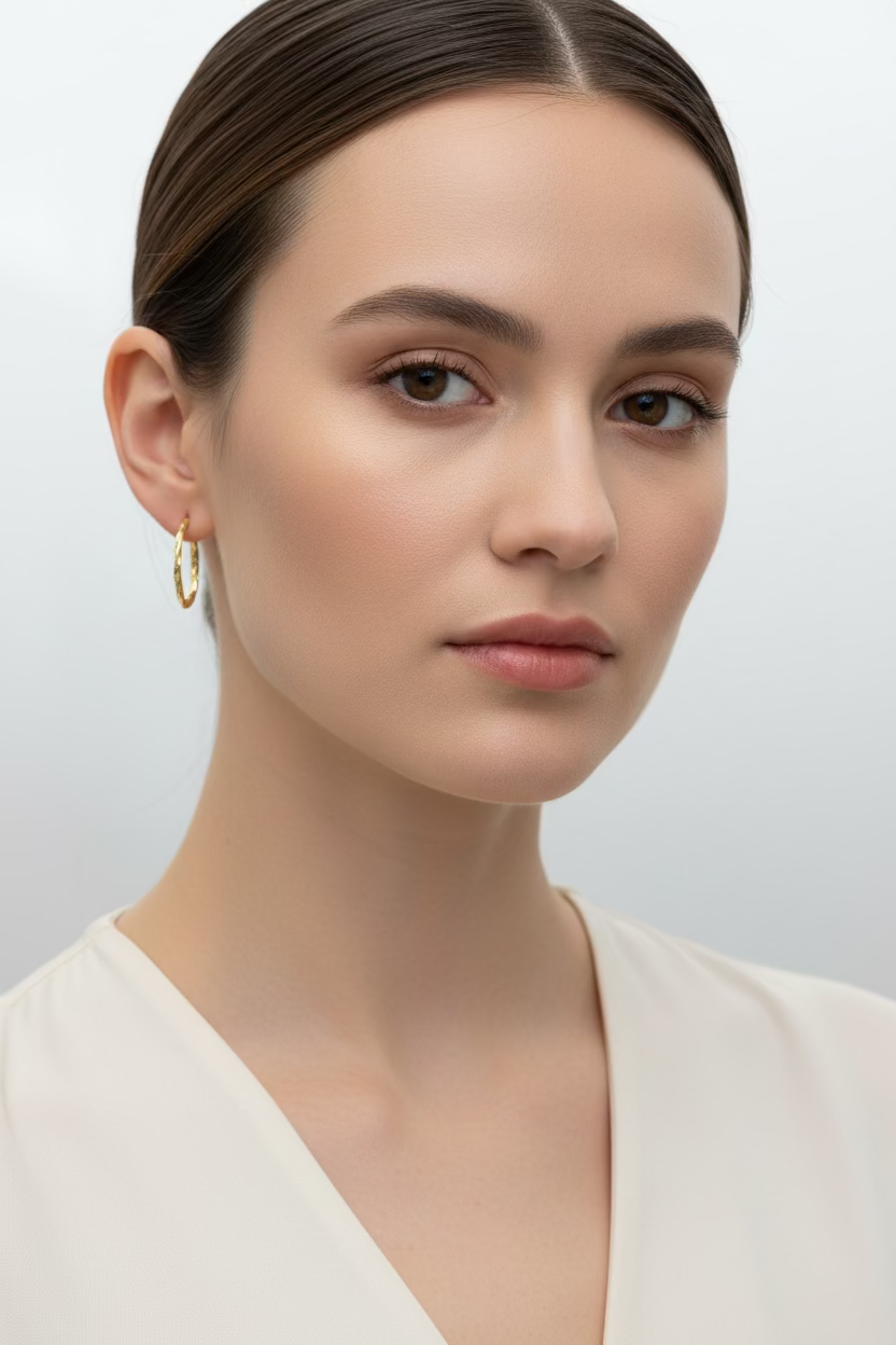 18K Hoop Earrings Twist