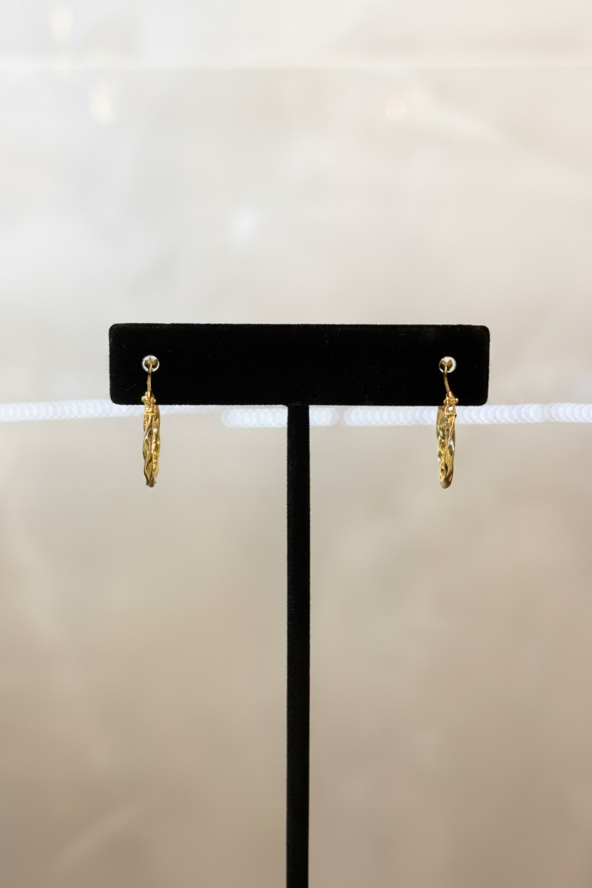 18K Hoop Earrings Twist