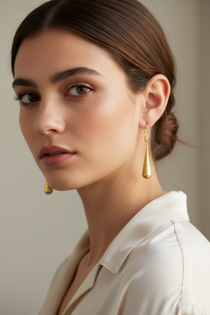 18K TearDrop Earring