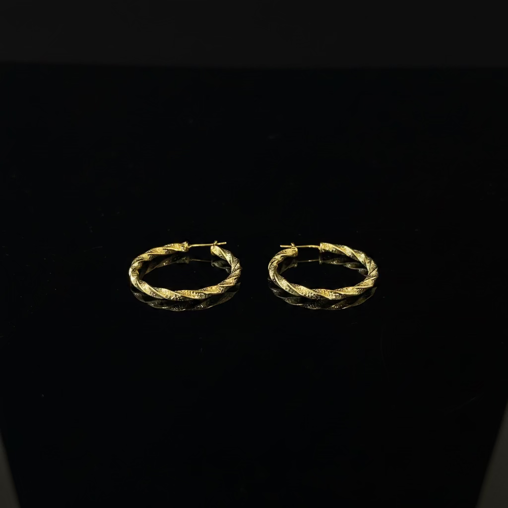 14K Twisted Hoop Earrings