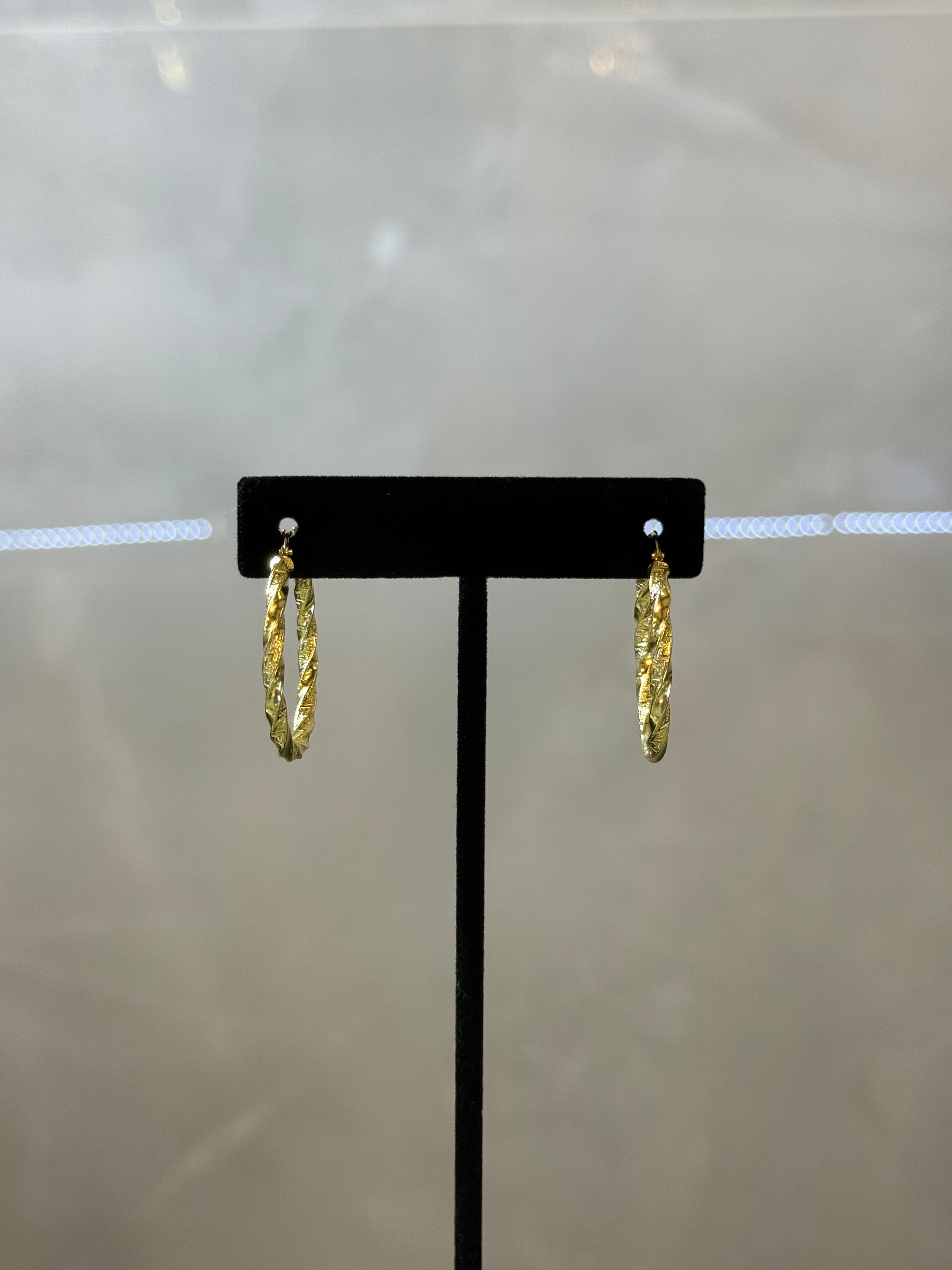 14K Twisted Hoop Earrings