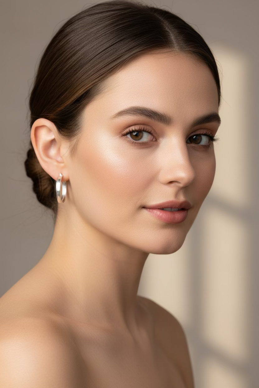 10K White Gold Hoop Earrings