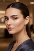 Diamond Vertical Drop Earrings 10K WG