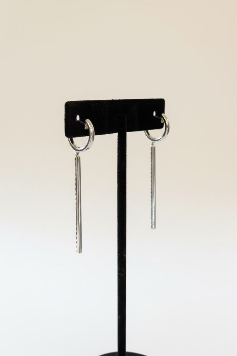 Diamond Vertical Drop Earrings 10K WG