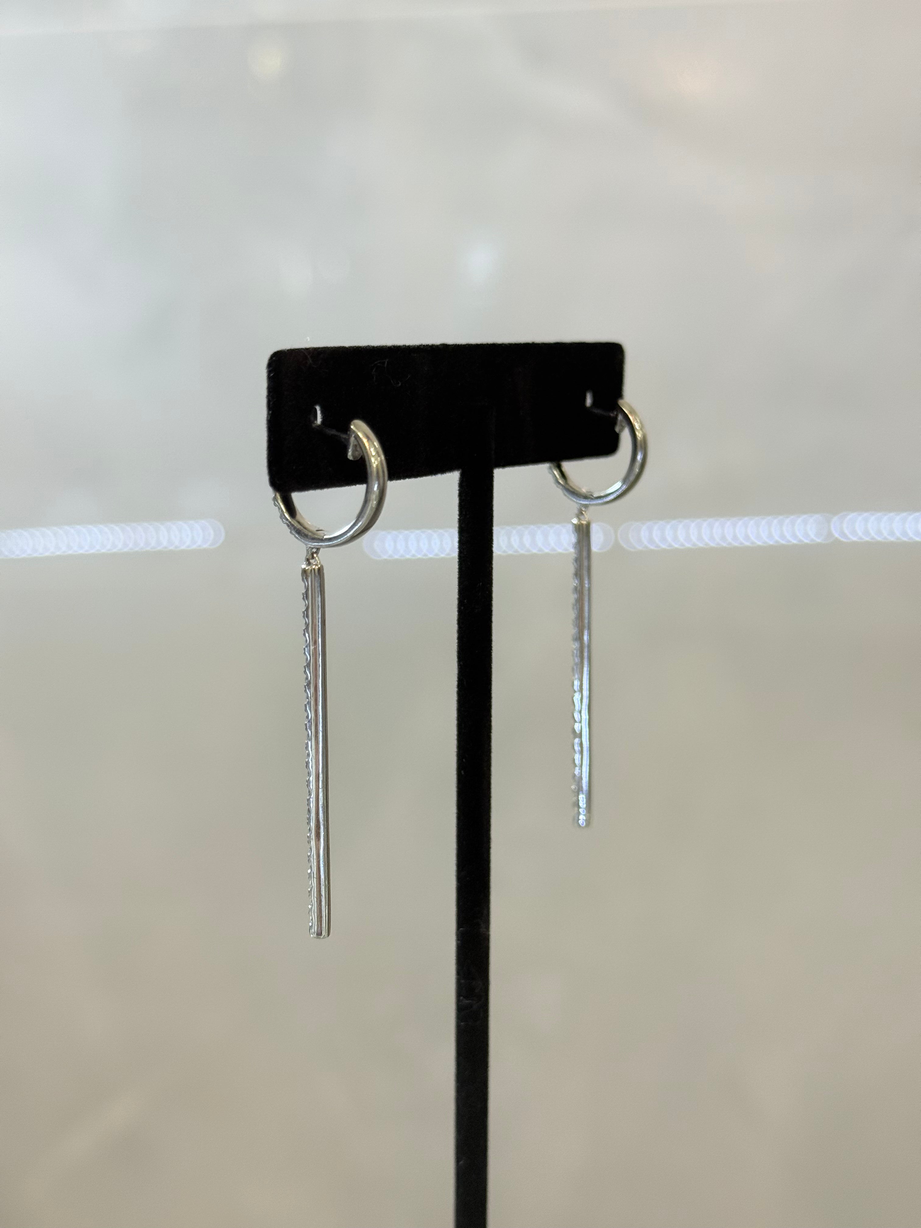 Diamond Vertical Drop Earrings 10K WG