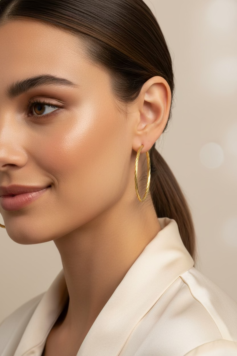 10K Spiral Hoop Earrings