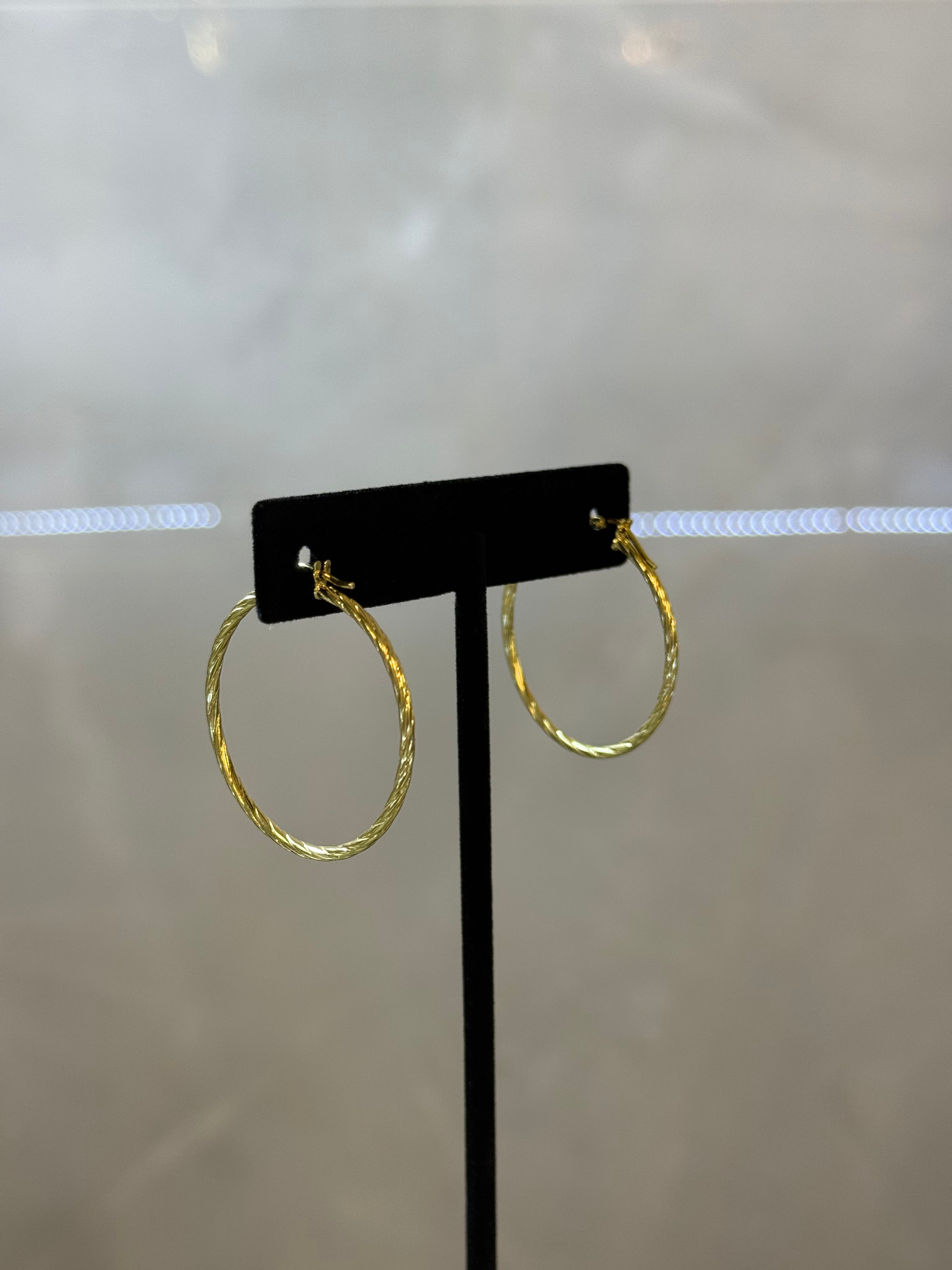 10K Spiral Hoop Earrings