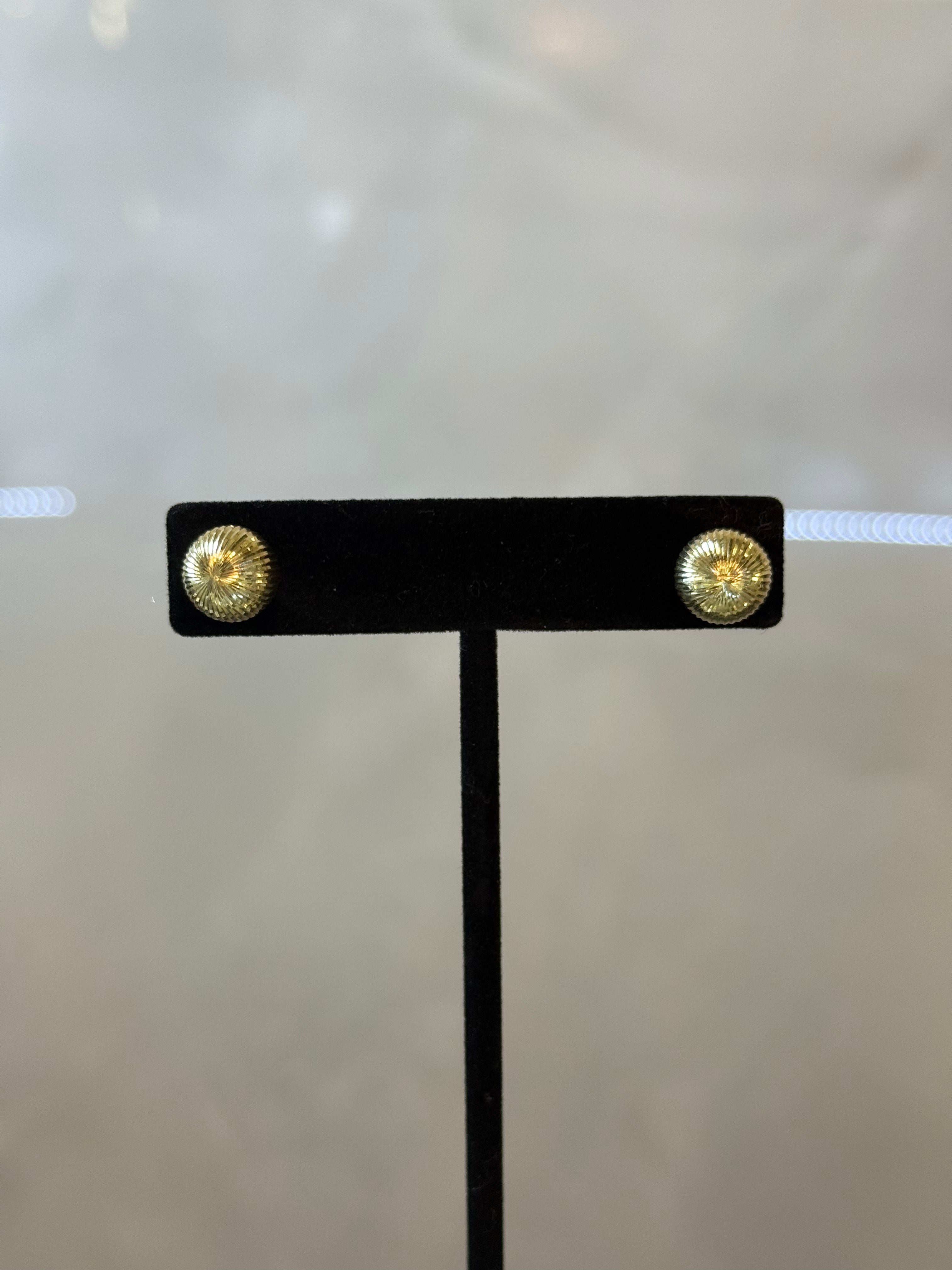 10K Ball Diamond Earrings